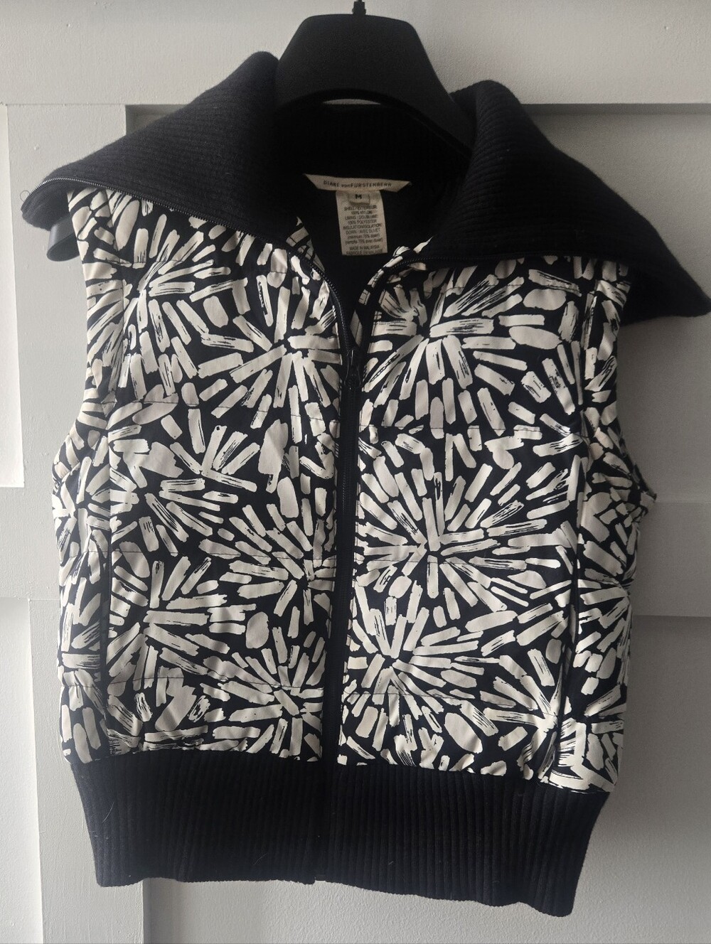 Diane Von Furstenberg Black Quilted Jacket Vest